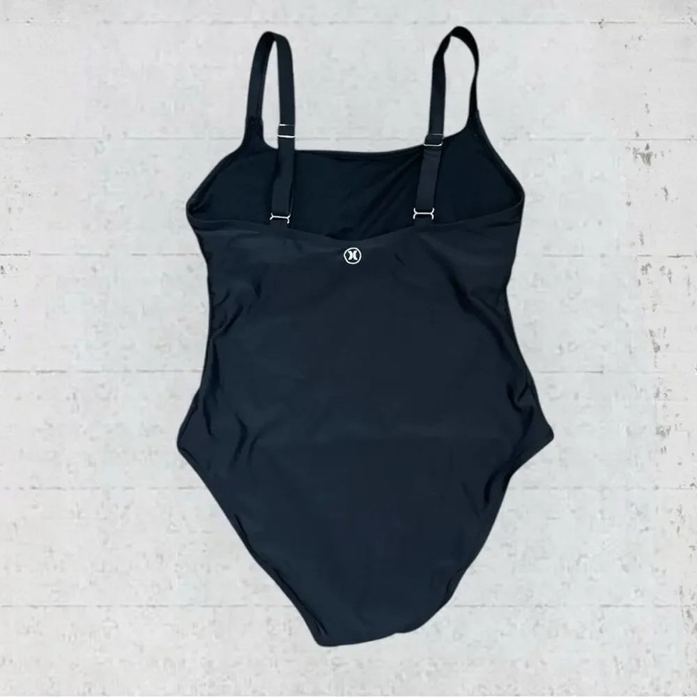 Hurley Women's UPF 50+ Sun Protection One Piece Swimsuit Adjustable Size L
